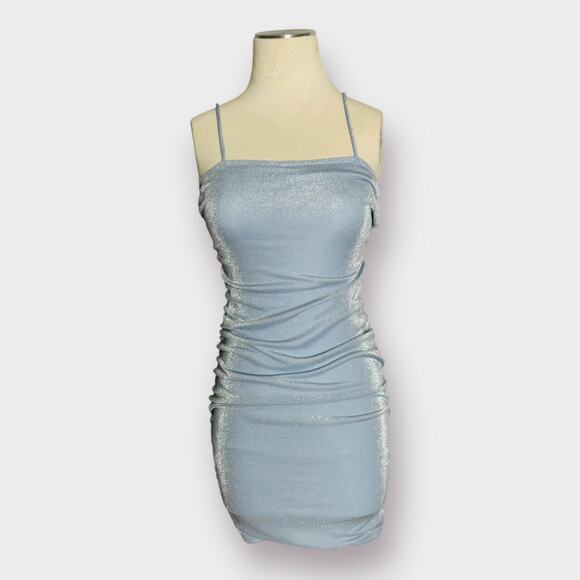 Y2K Windsor Baby Blue Sparkle Mini‎ Dress - Picture 1 of 5